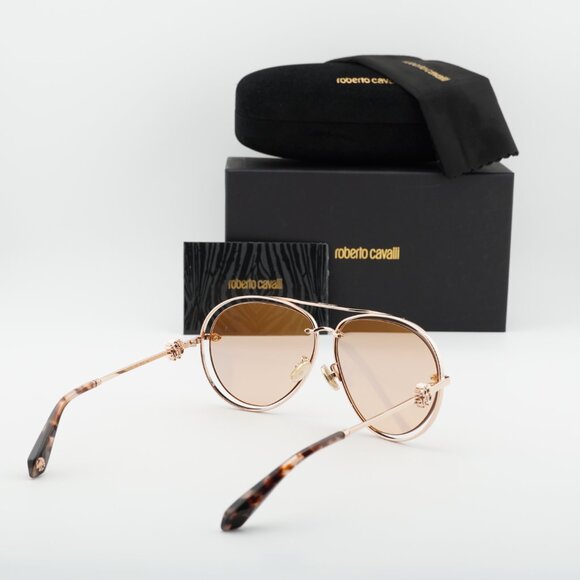 Roberto Cavalli SRC032M 8FCG Aviator Sunglasses - Gold/Orange main image 9